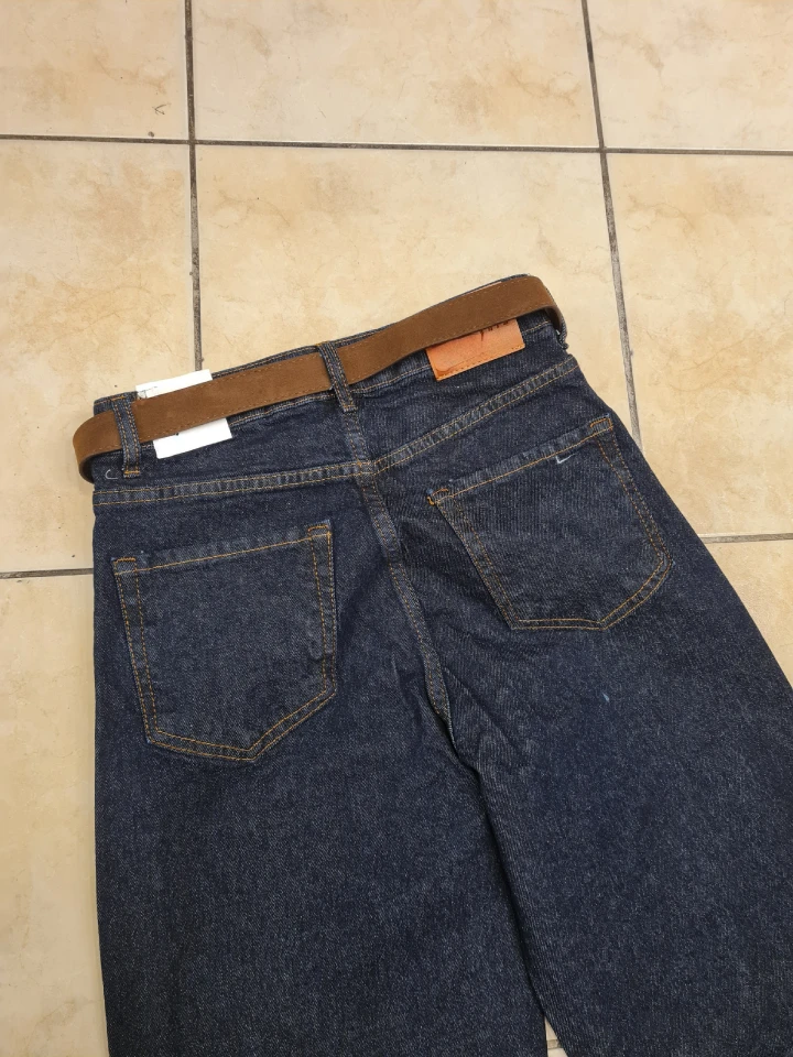 Kemerli Straight Model Yüksek Jean