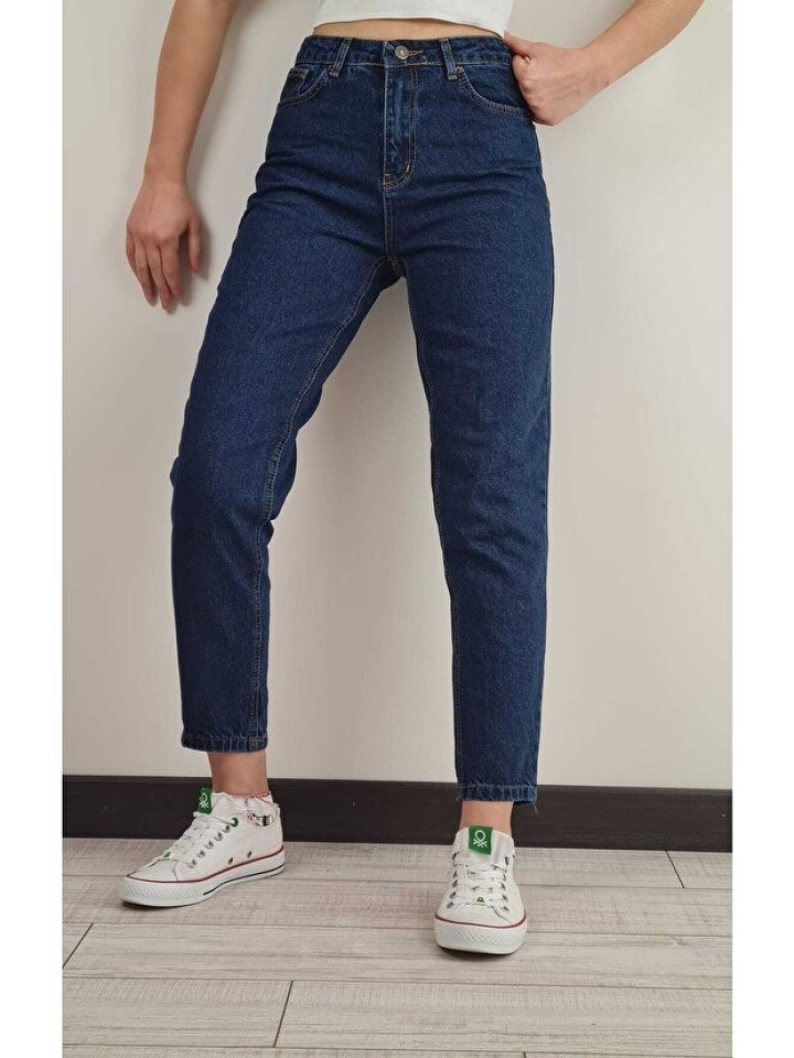 Telablanka Koyu Lacivert Mom Jean