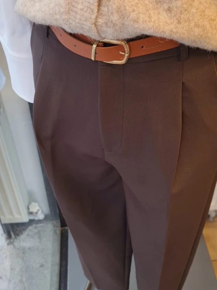 Karol Kahverengi Kemerli Pantolon