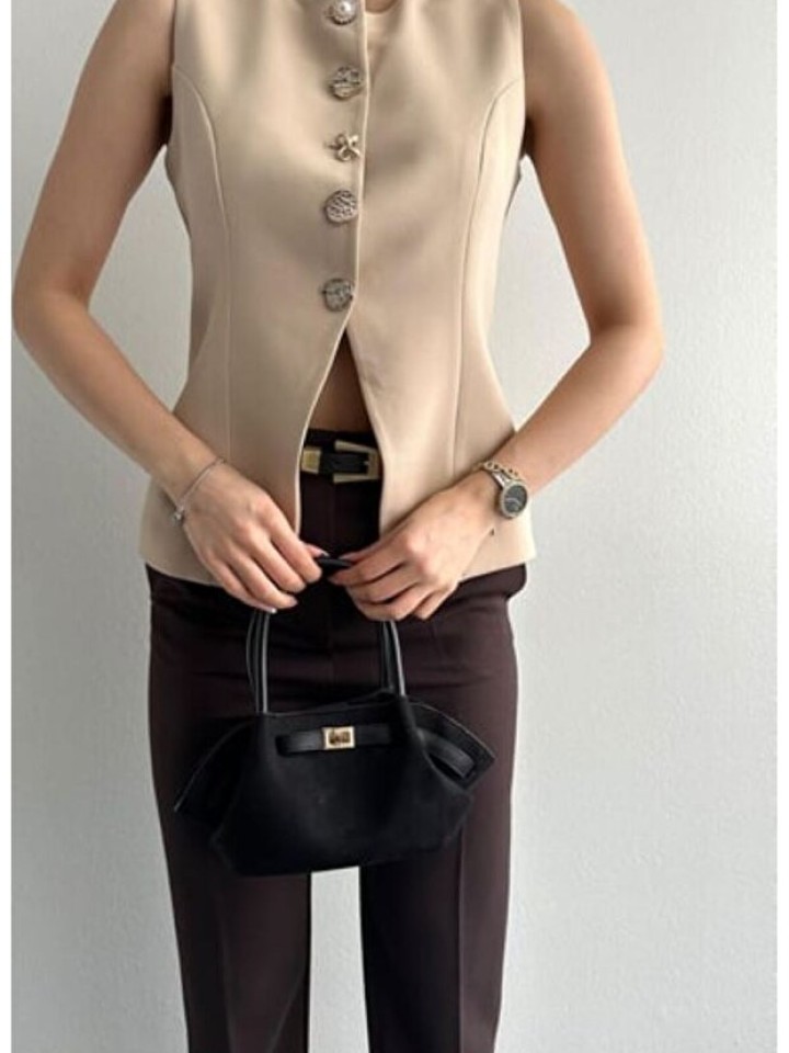 Telablanka Farklı Düğme Kuplu Önü V Kesim Yelek