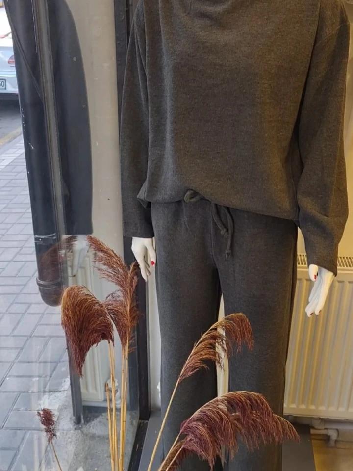 Füme Dik Yaka Alt-Üst Takım