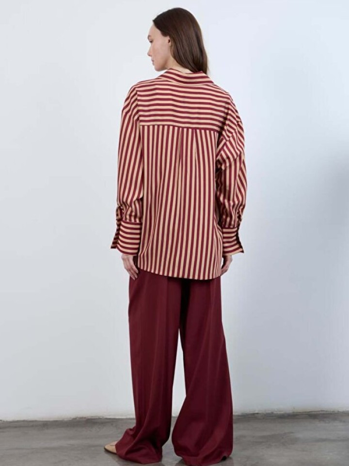 Telablanka Çizgili Oversize Gömlek