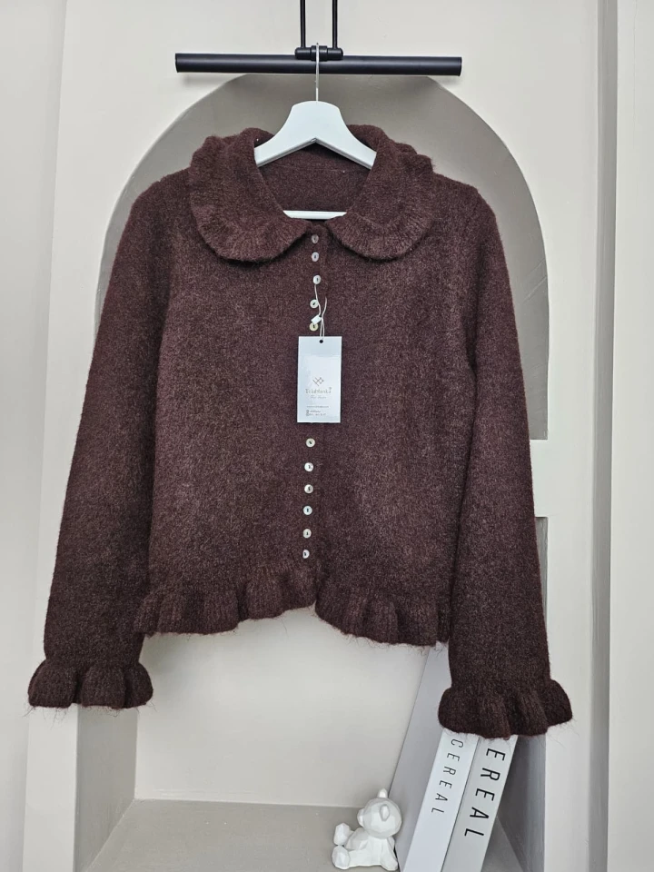 Fırfırlı Sedef Düğmeli Hırka