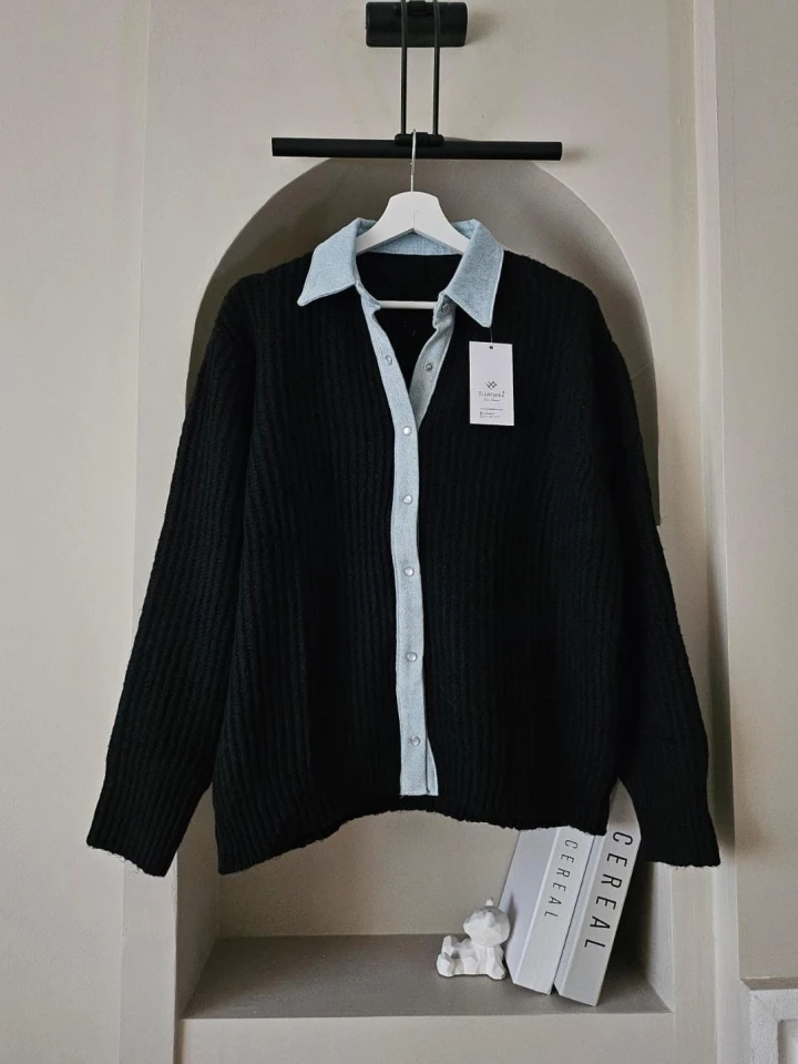 JEAN DETAYLI ÖRGÜ HIRKA