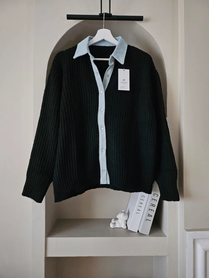 JEAN DETAYLI ÖRGÜ HIRKA