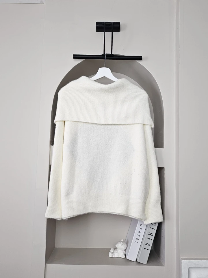 AÇIK YAKA BAKLAVA DESEN KAZAK