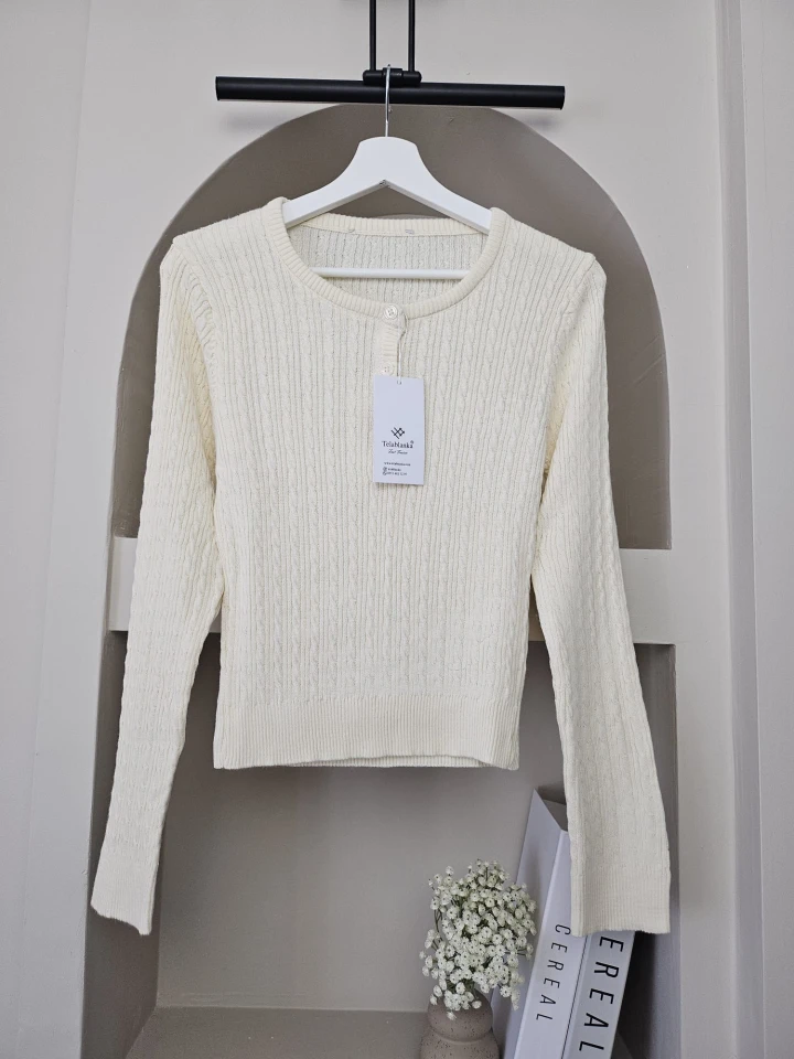 Açık Yaka Örgülü Purry Kazak