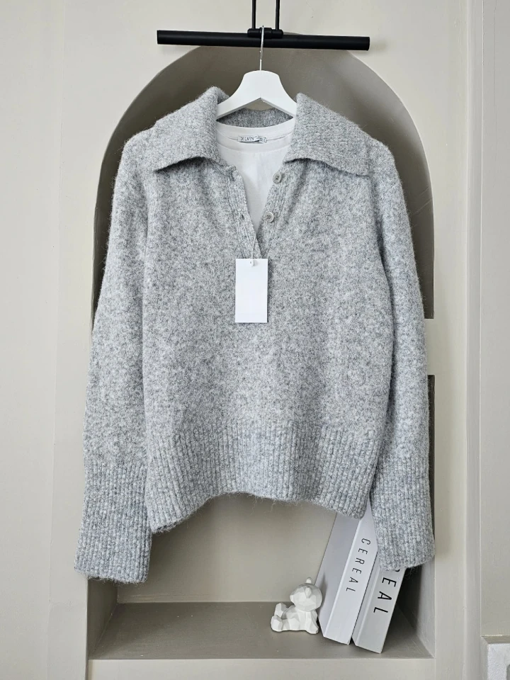 POLO YAKA DÜĞMELİ YUMOŞ KAZAK