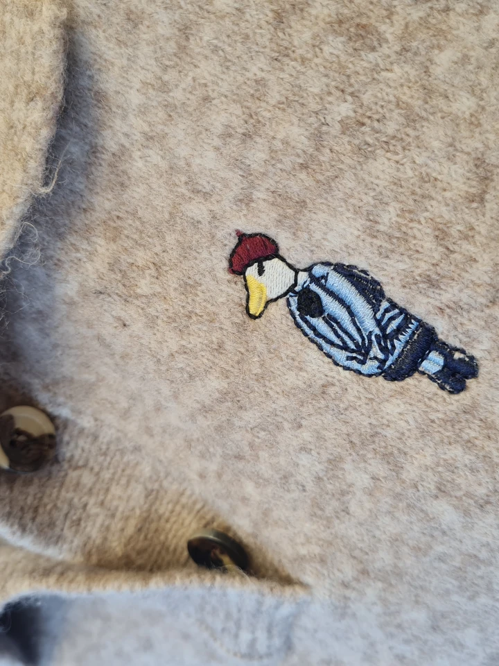 Polo Yaka Nakışlı Kazak