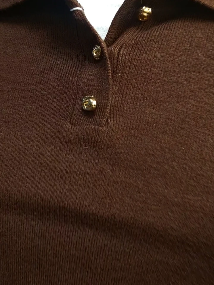 Polo Yaka Yumuşak Dokulu Triko Kazak