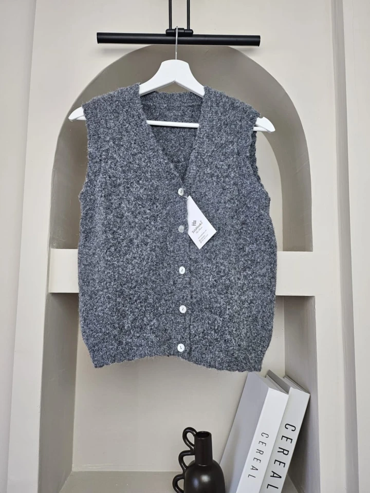 Sedef Düğmeli V Yaka Yumoş Yelek